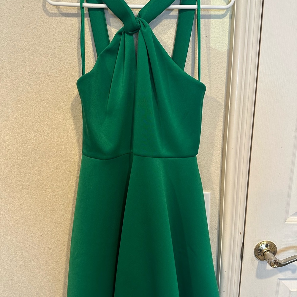 Elegant Green Halter Dress